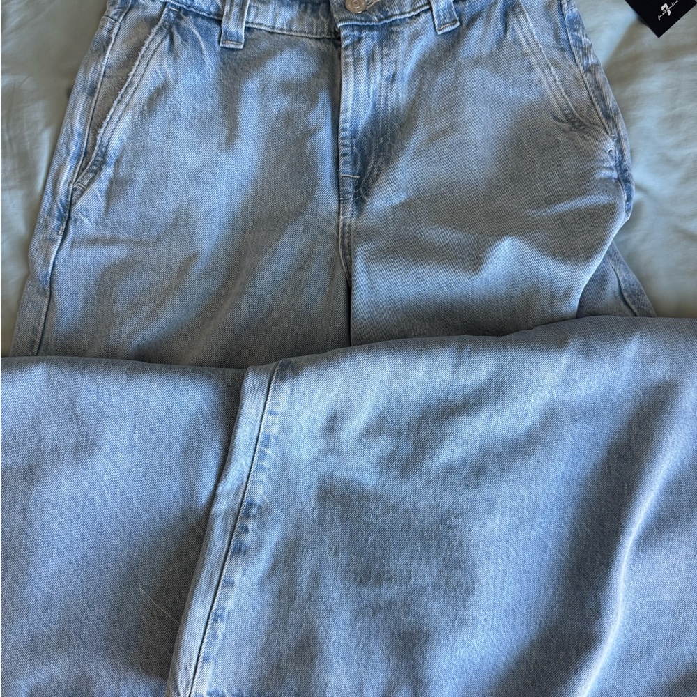 7 For All Mankind Light Blue Flare Jeans - Picture 4 of 5
